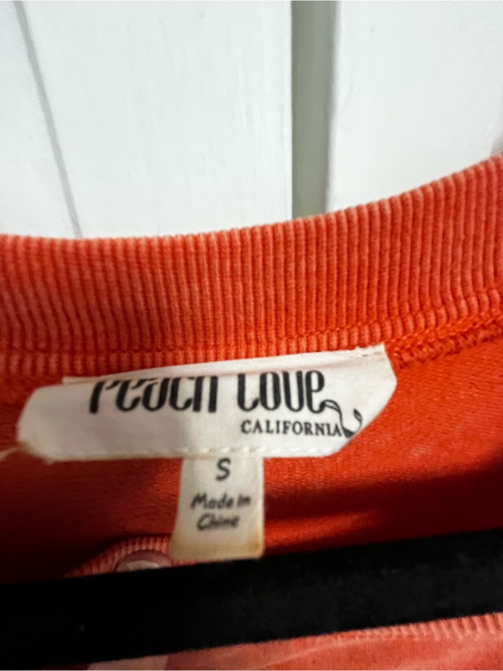 Peach Love California Bright Orange Crewneck Sweatshirt with small chain fringe - Picture 3 of 6